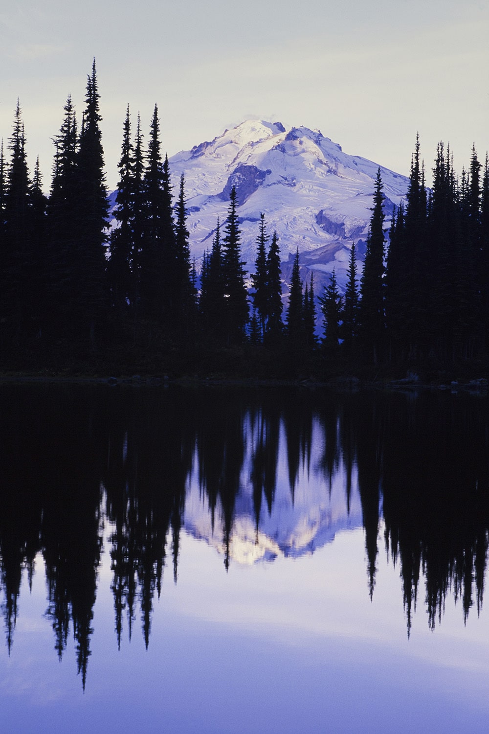 Glacier Peak Reflected In Image Lake At Dawn, North Cascades, WA shot on Fuji RVP slide film