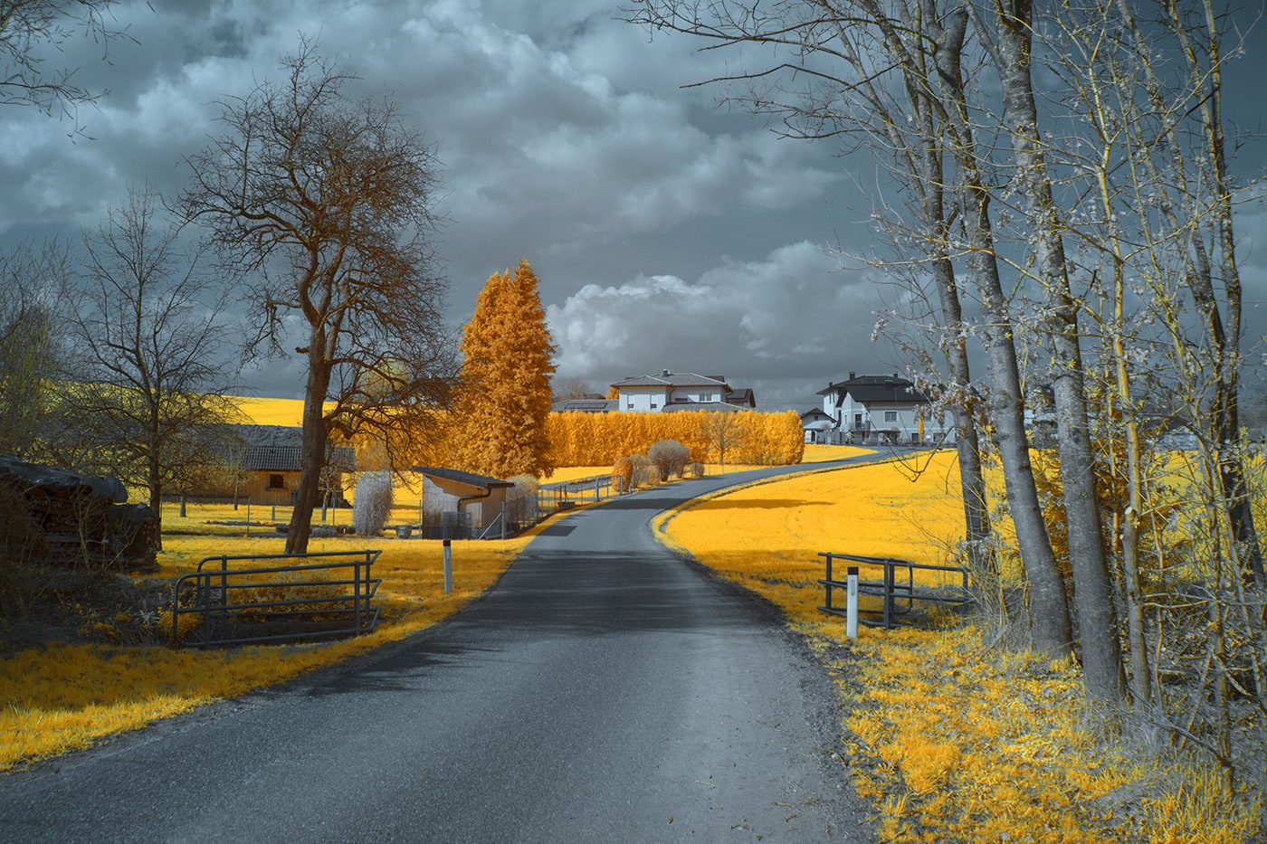 Rural Landscape During Spring In Austria, Shot In Infrared IR
