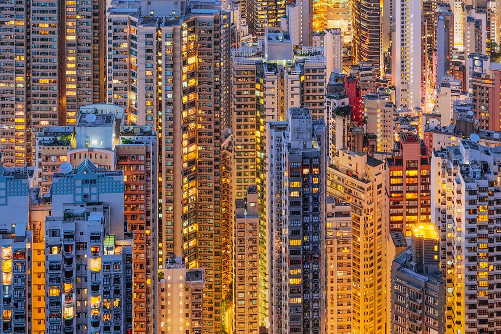 Highrise apartment buildings in Hong Kong