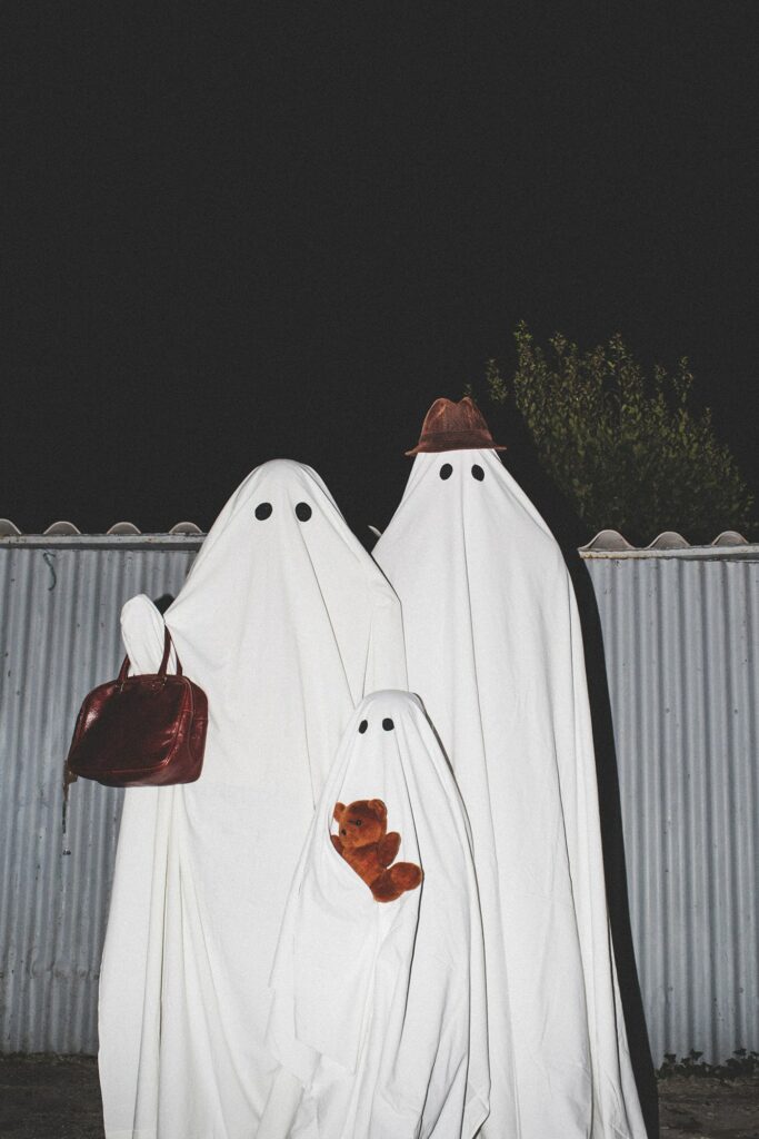 Portrait Of Three Ghosts Outdoors