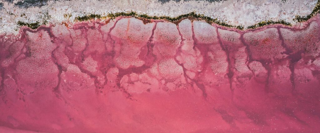 abstract and colorful formation from a salt lake in australia