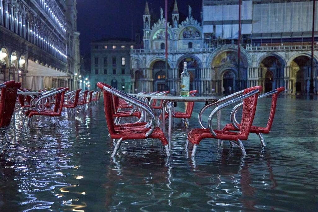 Piazza San Marco, St Marks Square Underwater, Venice Flood