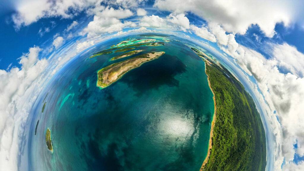 Blue Marble, Solomon Islands, Pacific Ocean, Aerial Little Tiny Planet
