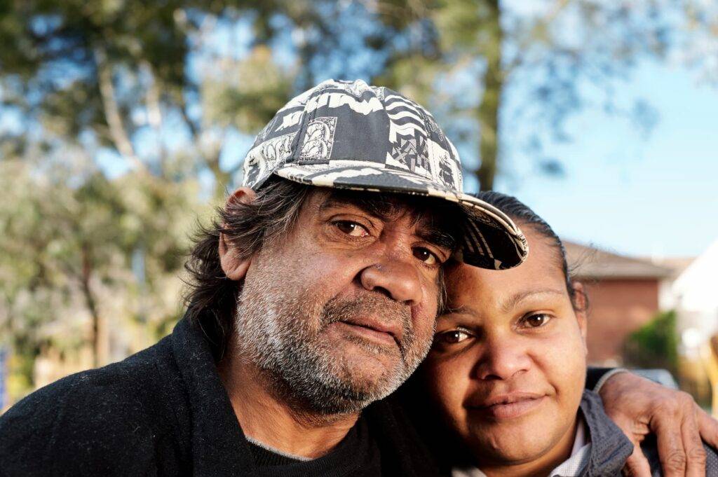 Aboriginal Man And Woman Outdoors