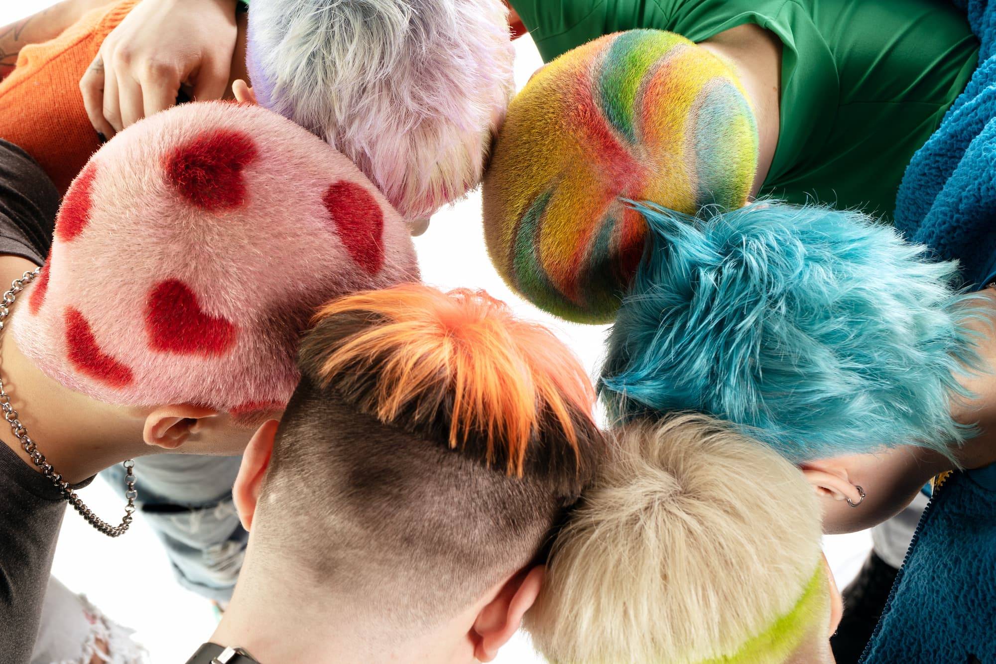 Friends, group or young people with non-binary, gay and lesbian with happiness and queer