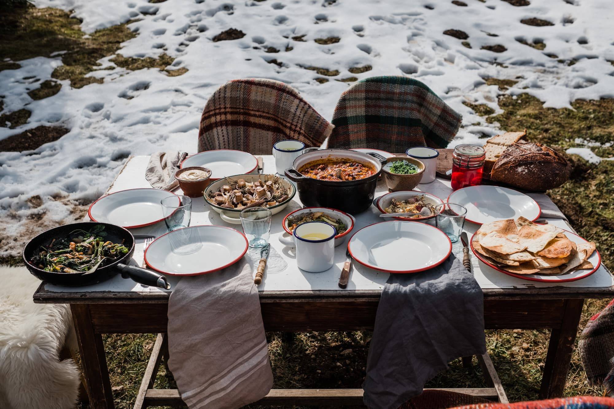 Thanksgiving Dining Table Outdoors