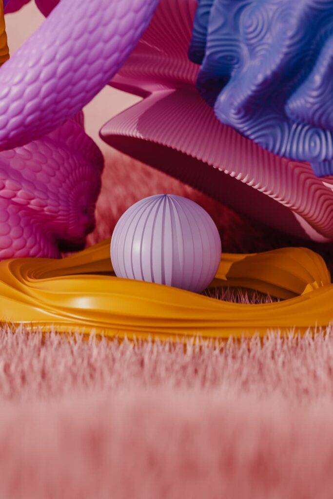 3d Render With Abstract Pink Tones