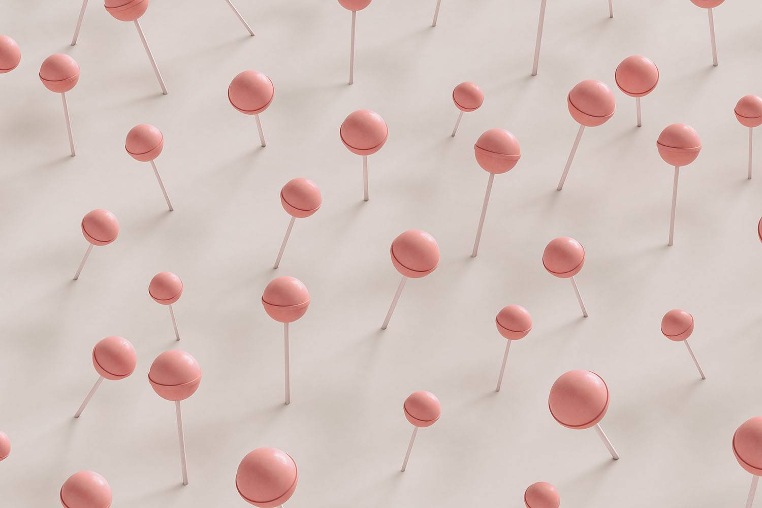 3d Pink lolipops