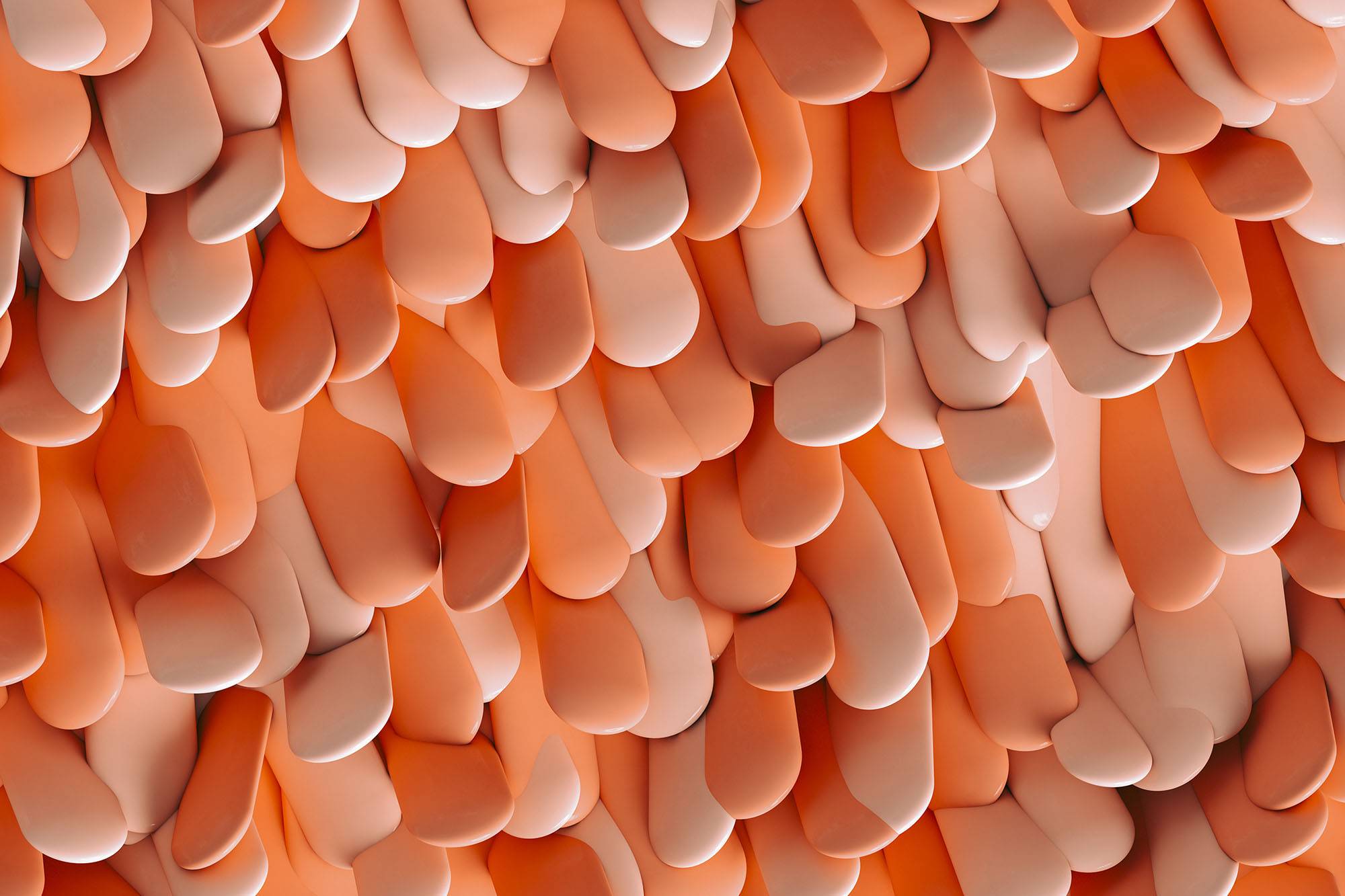 Close Up Of Abstract Pink Forms In Different Shades. 3d render of abstract pink forms in different positions and sizes.