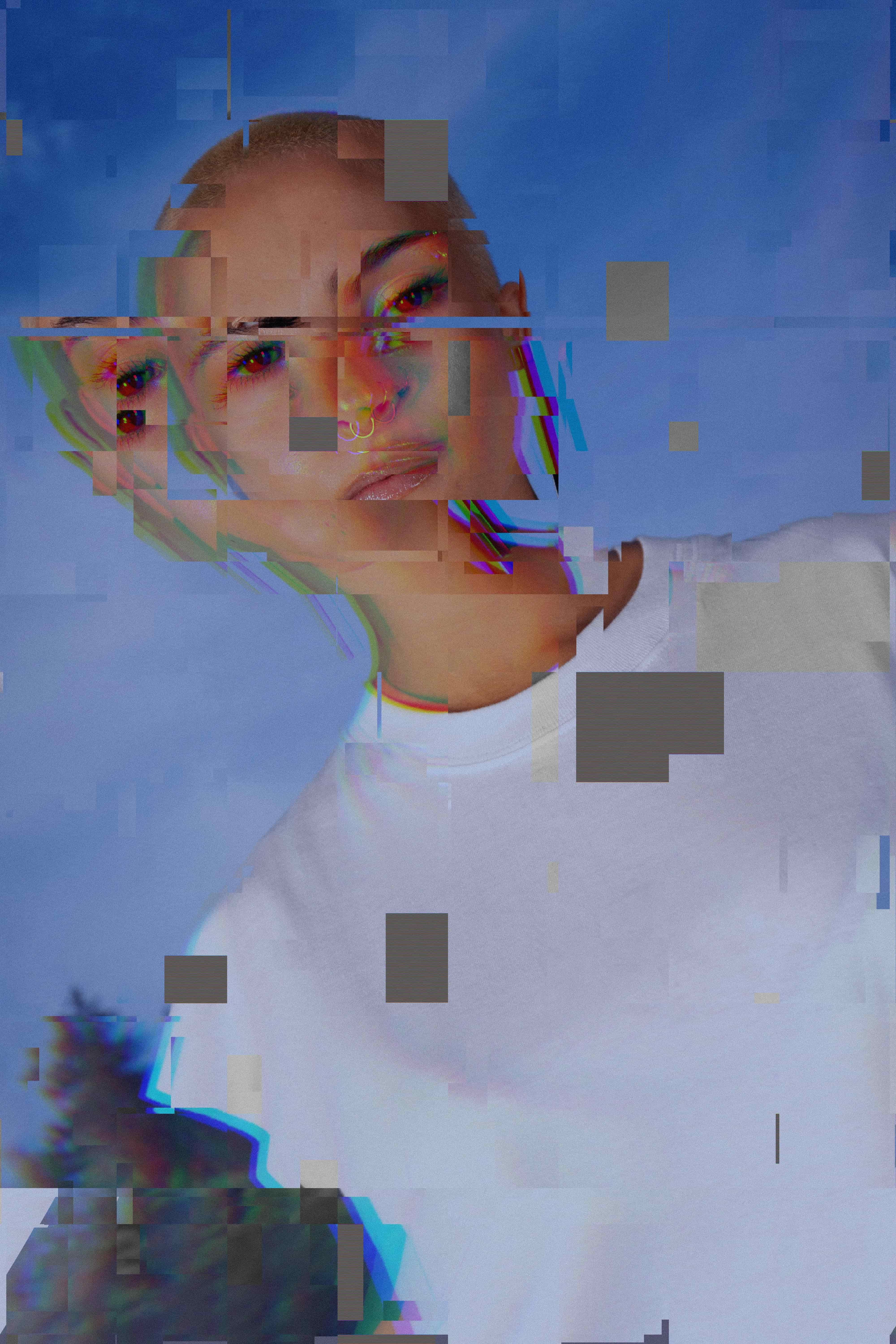 Woman with glitch effect