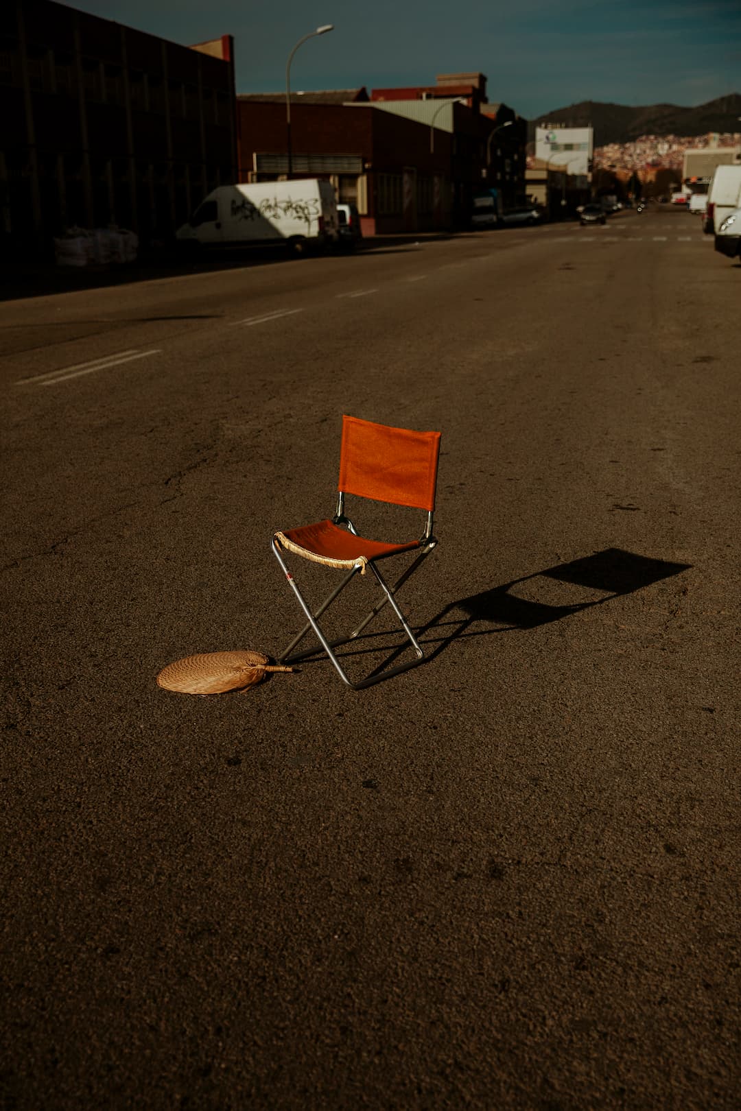 Abandoned chair on the street.