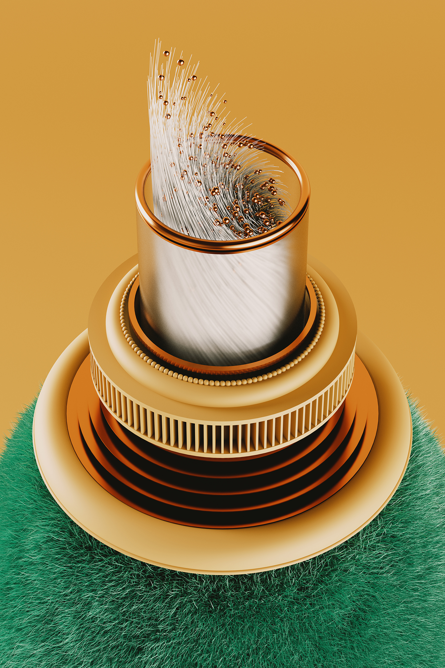 3d Fashion and abstract gas tube 3d abstract minimal fashion background, cylinder gas tubes, luxury concept, isolated objects, Yellow glass, metal, simple clean design, decor elements