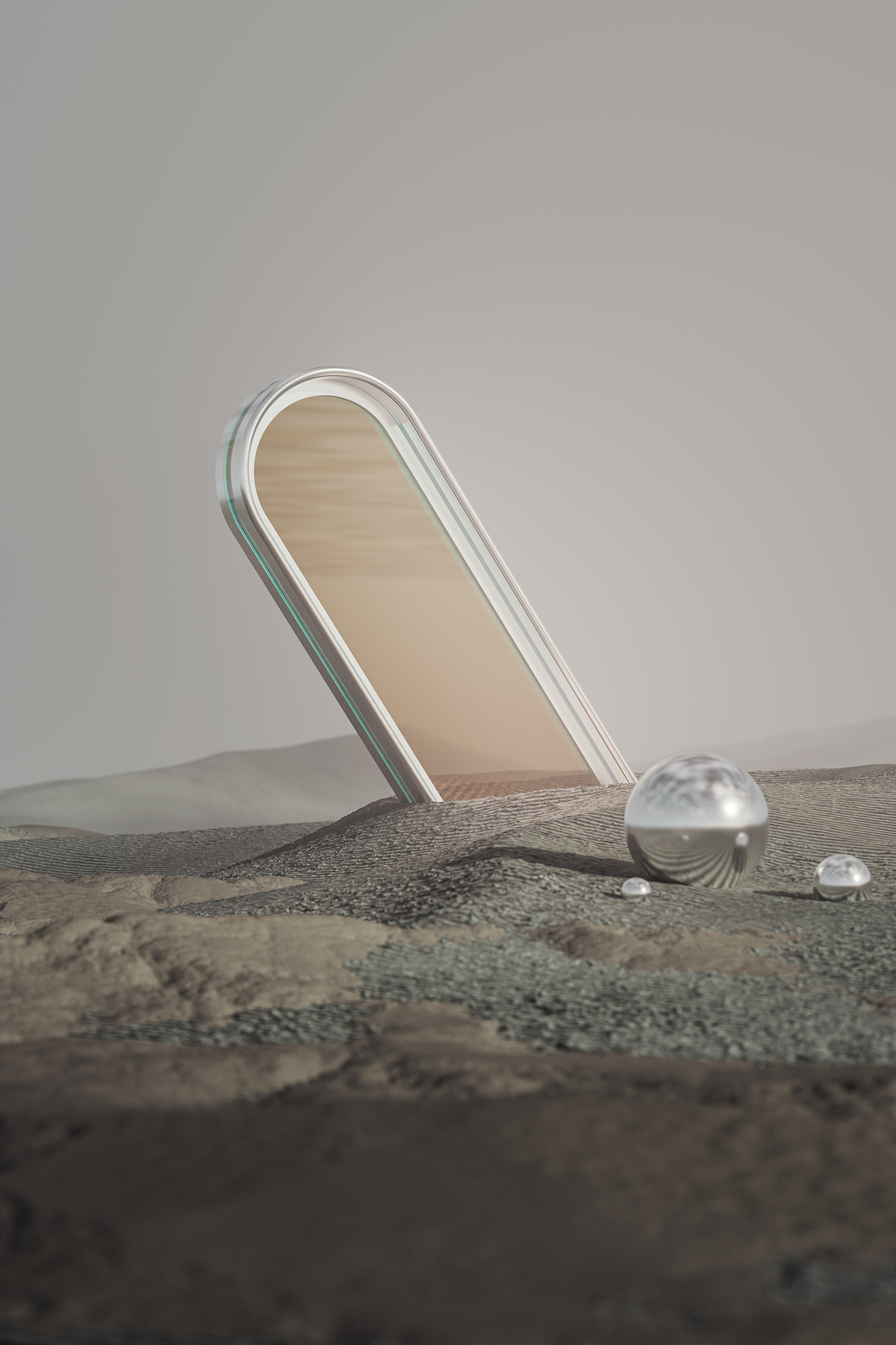 Portal to an Alternate Reality 3D renders about Gateway to Worlds: A Journey Through Portals and Landscapes