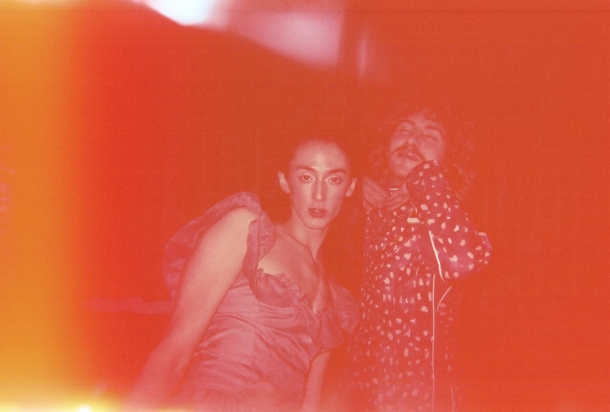 Analog Photography. Dancing together at home party